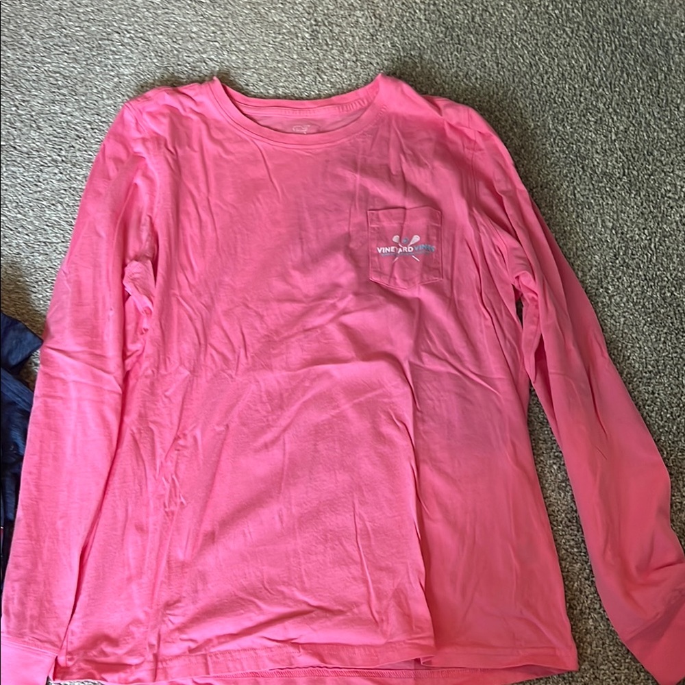 Vineyard Vines Bright Pink Long Sleeve Tee